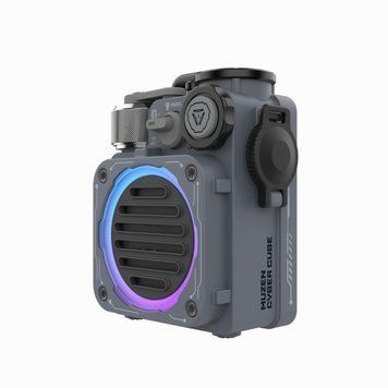 MUZEN Cyber Cube Grey Кіберпанк Bluetooth-колонка з RGB, IPX5 та ліхтариком MUZ-CC фото